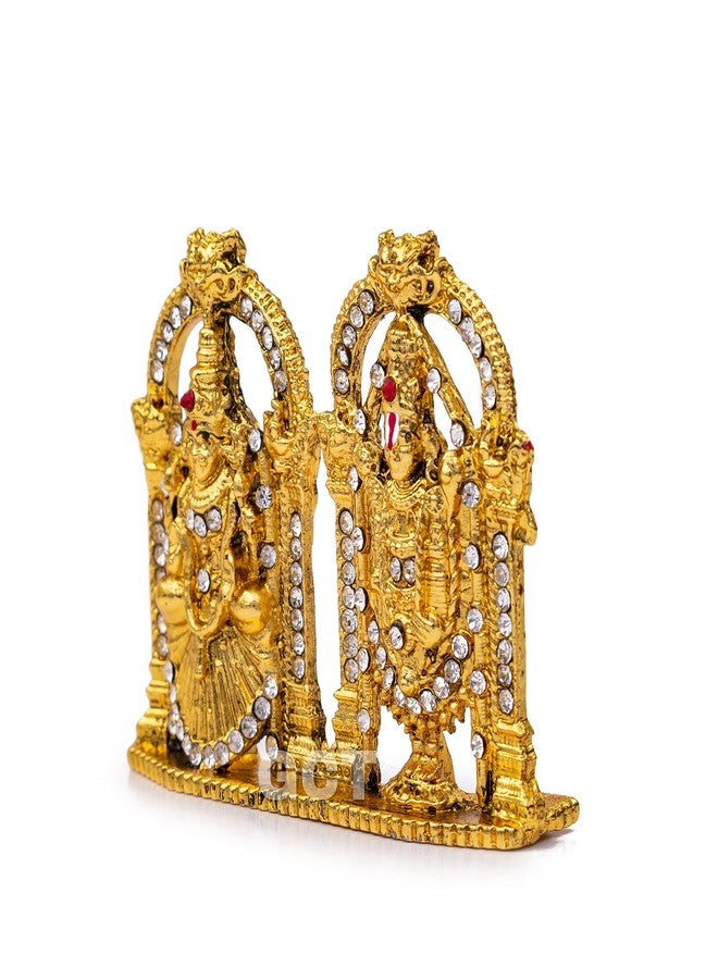 GCT Padmavathi Tirupati Balaji Idol Lord Venkateswara Idol (B-183) Antique Gold Metal Statue for Home Décor Car Dashboard Mandir Pooja Murti Temple Puja Office Table Showpiece - Image 4